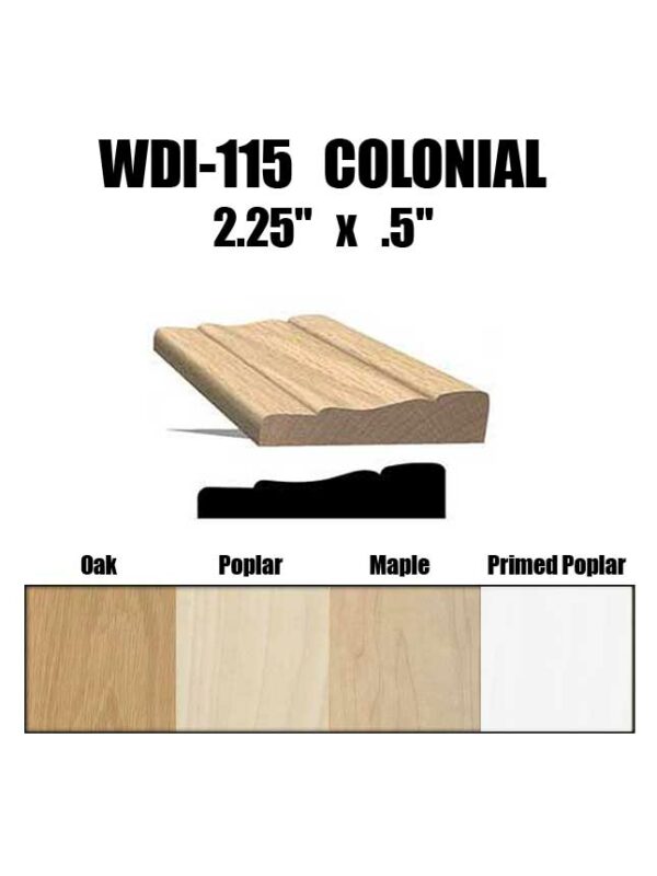 Colonial WDI-115 - Window Casing with Wood Type Samples