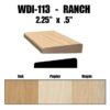 WDI-113 Product Image with Size and Wood Choices
