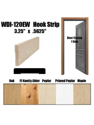 Door Casing, Hook Strip (WDI-120EW, 3.25" x .5625") Order by Door Size