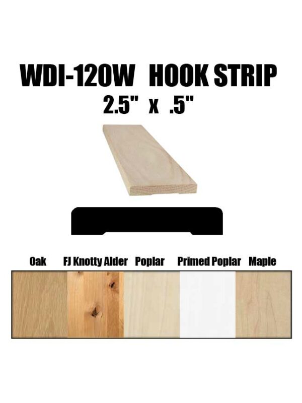 Hook Strip Casing, WDI-120W with Wood Samples