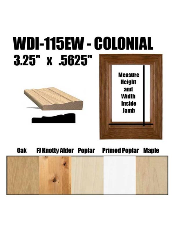 WDI-115EW Colonial Window Casing Pre Assembled
